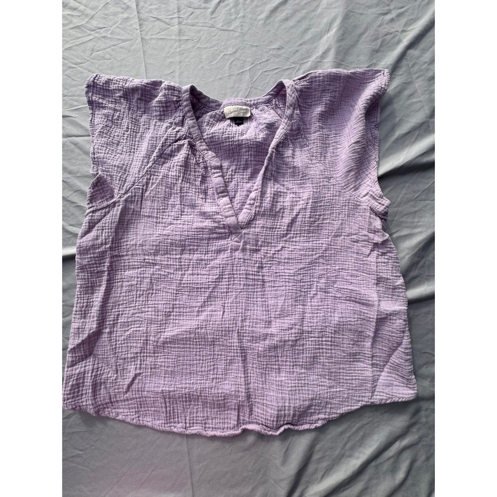 Universal Thread Purple Gauze V-Neck Flutter Sleeve Blouse XXL